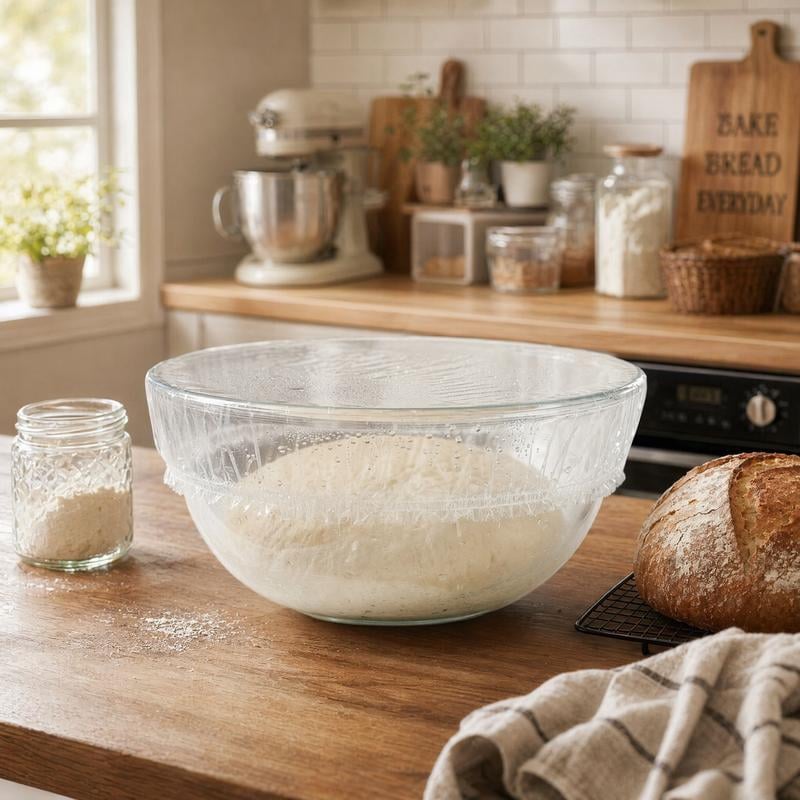 š„LAST DAY SALE 49% OFF-100Pcs Medium Reusable Elastic Plastic Bowl Covers - Kitchen Bread Proofing,