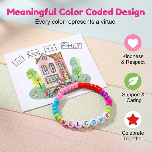 🔥🔥Last Day 50% OFF - ✨🌈Pack of 25 Welcome BeadBracelets - StrengthenClassroom Friendship & SpreadWarm Kindness!